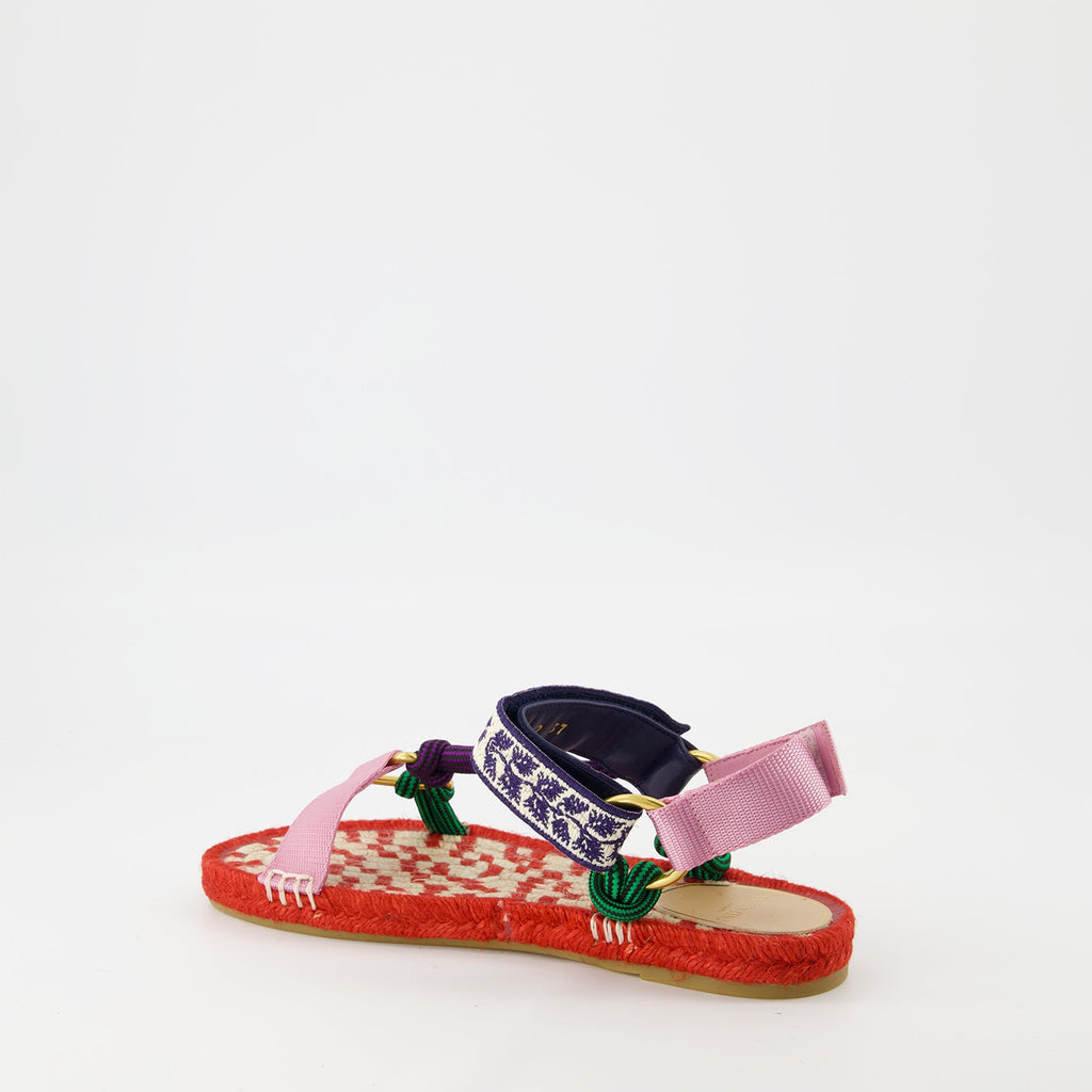 Lake Powell sandals, Valentino Garavani, multicolor print, comfortable sandals, adjustable Velcro straps