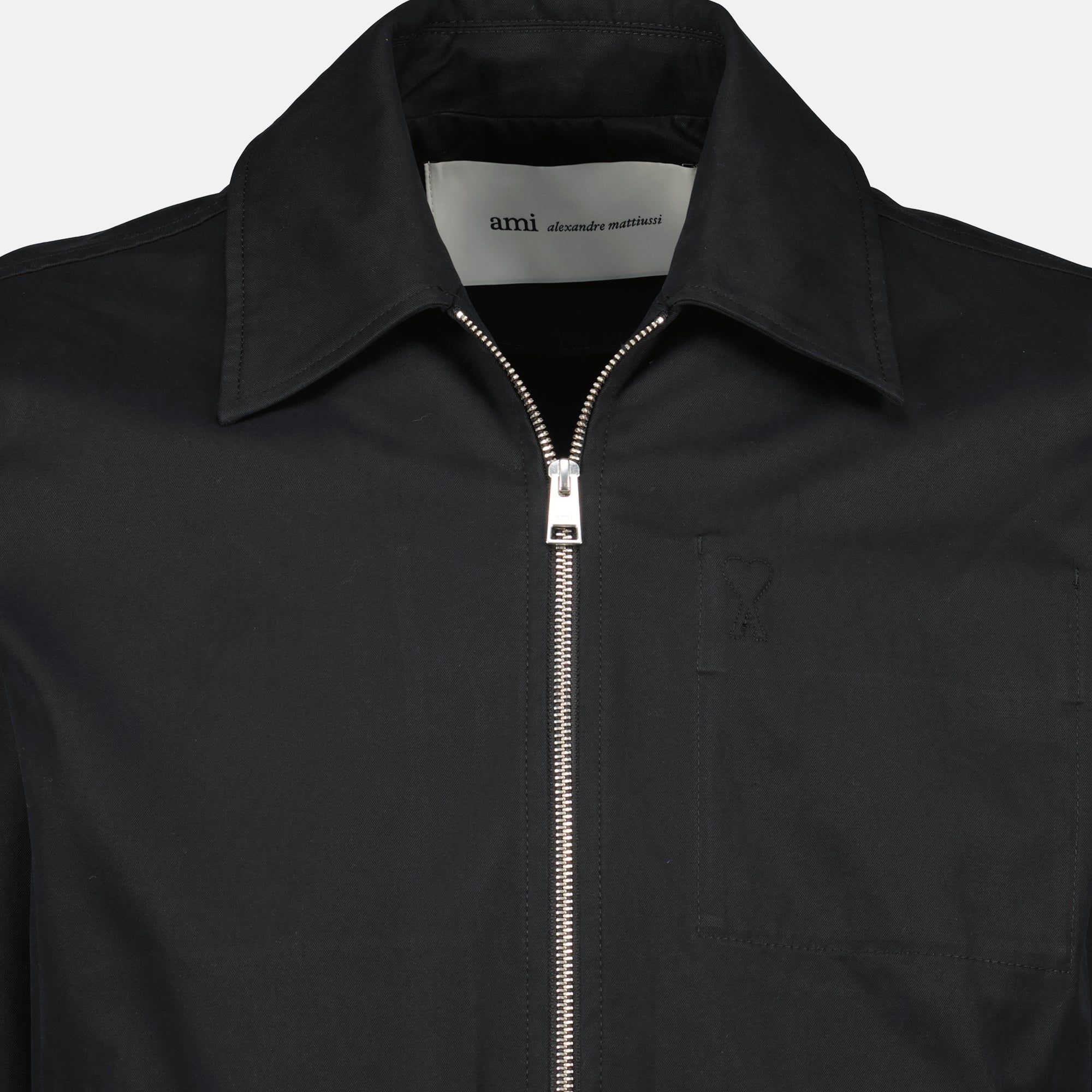 Image of blouson noir ami de coeur by Ami PARIS for Men - Season Spring-Summer 2026 - Detail View 2