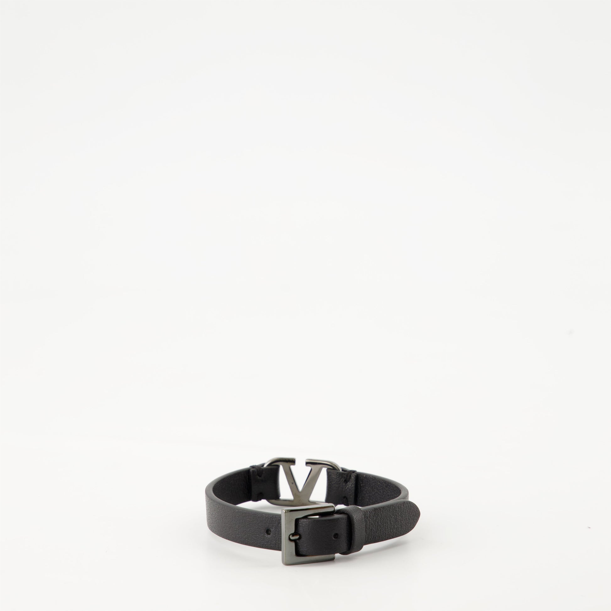 Valentino Garavani bracelet, black leather bracelet, VLogo accessory, luxury fashion, Autumn-Winter 2024 collection