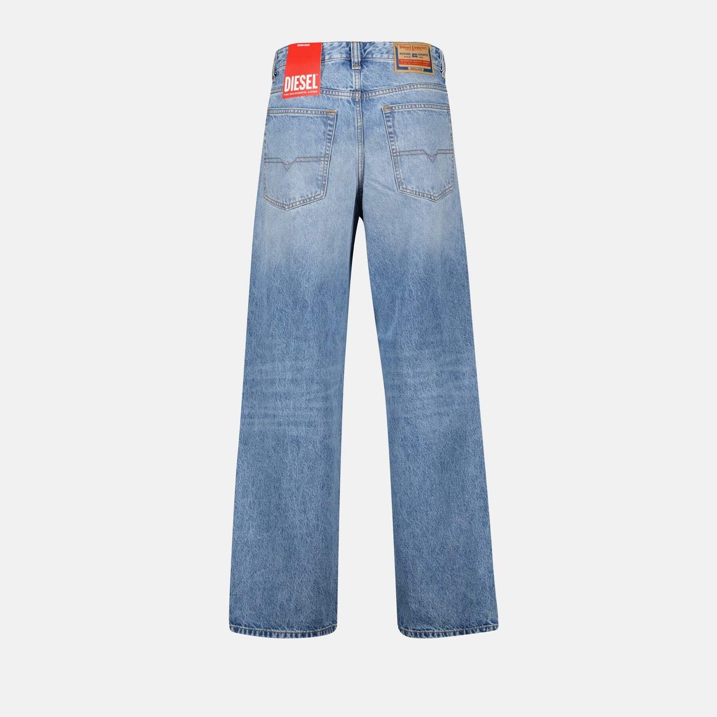 Diesel 2001 jean, light blue jeans, straight casual denim, five-pocket design, button closure jeans