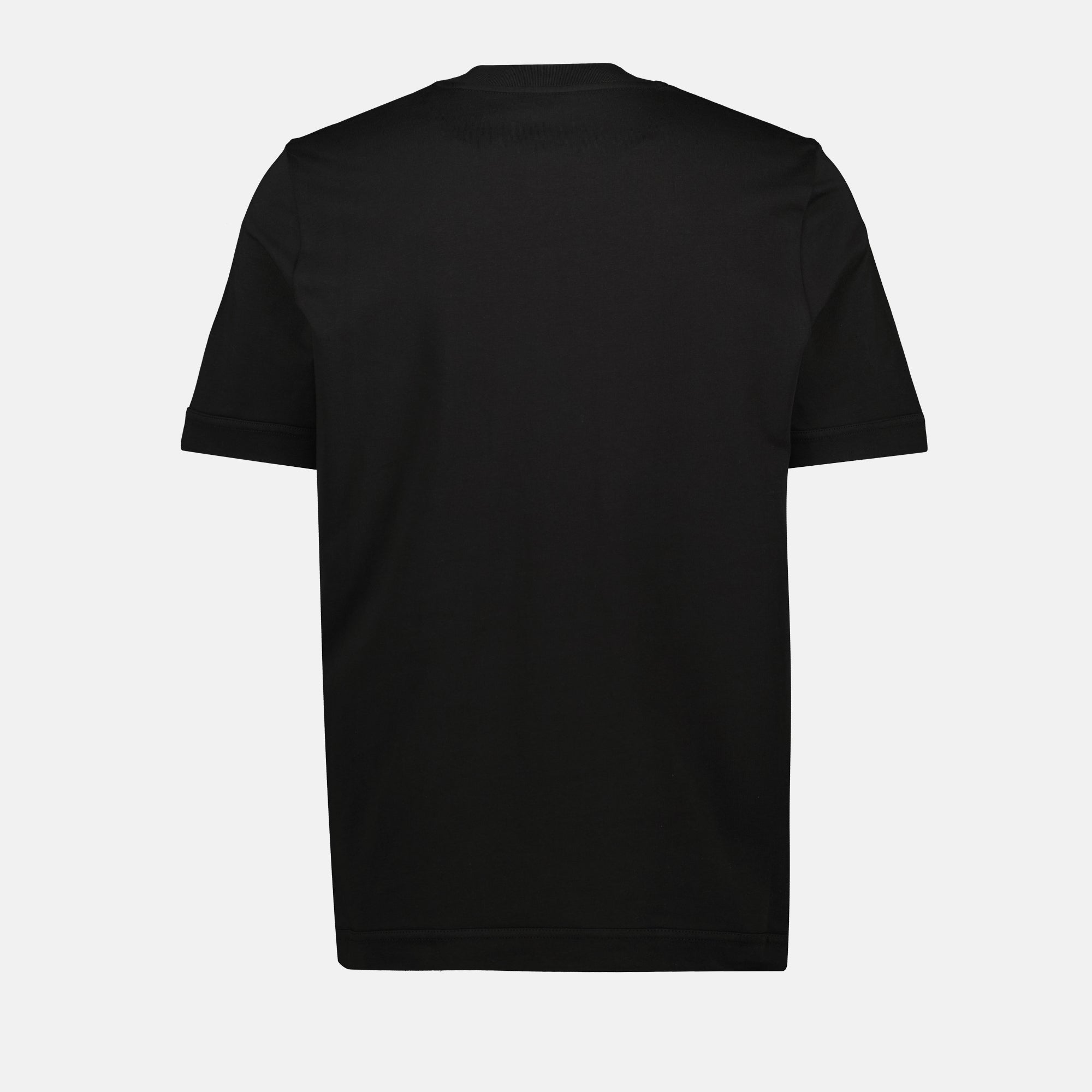 Moncler t-shirt, black logo shirt, cotton jersey t-shirt, leather patch t-shirt, autumn winter collection