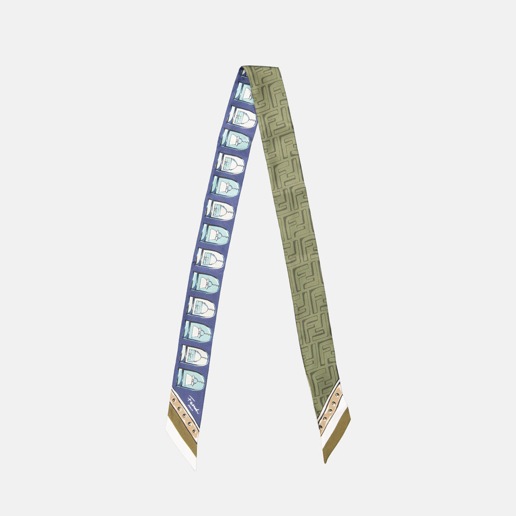 silk bandeau, Fendi FF print, Autumn-Winter 2024, elegant accessory, luxury fashion