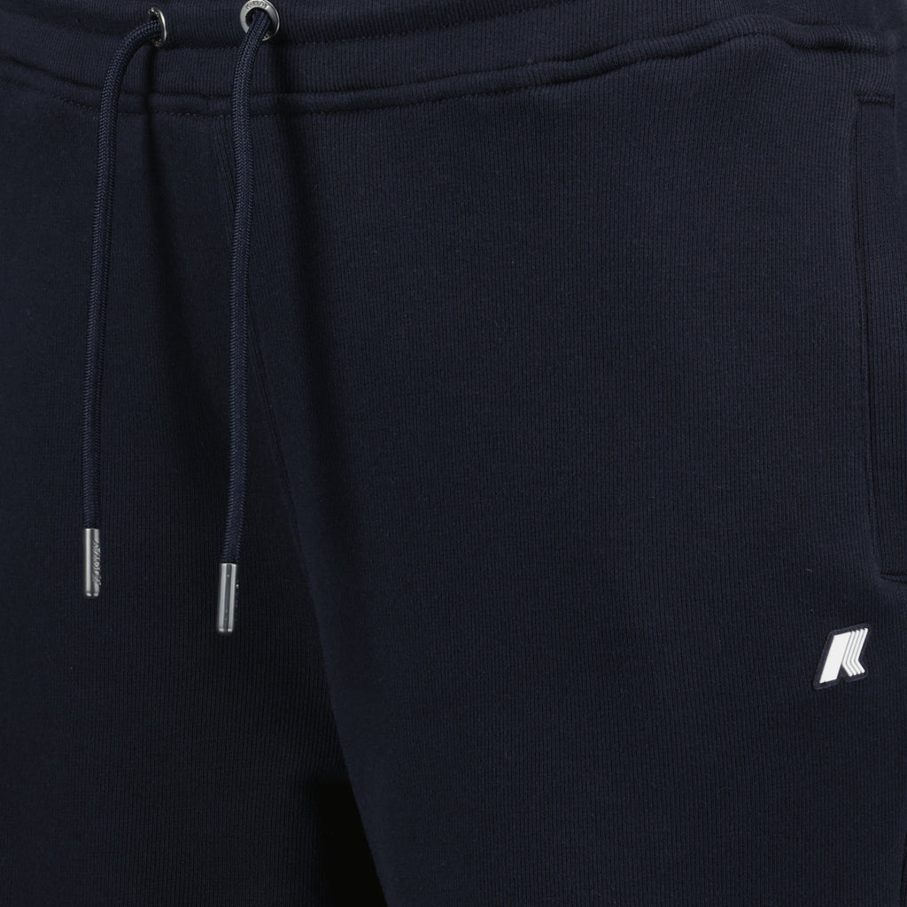 Imagen de pantalones cortos de algodón azul marino de K-Way para hombres - Temporada Primavera-Verano 2025 - Vista de detalle 2