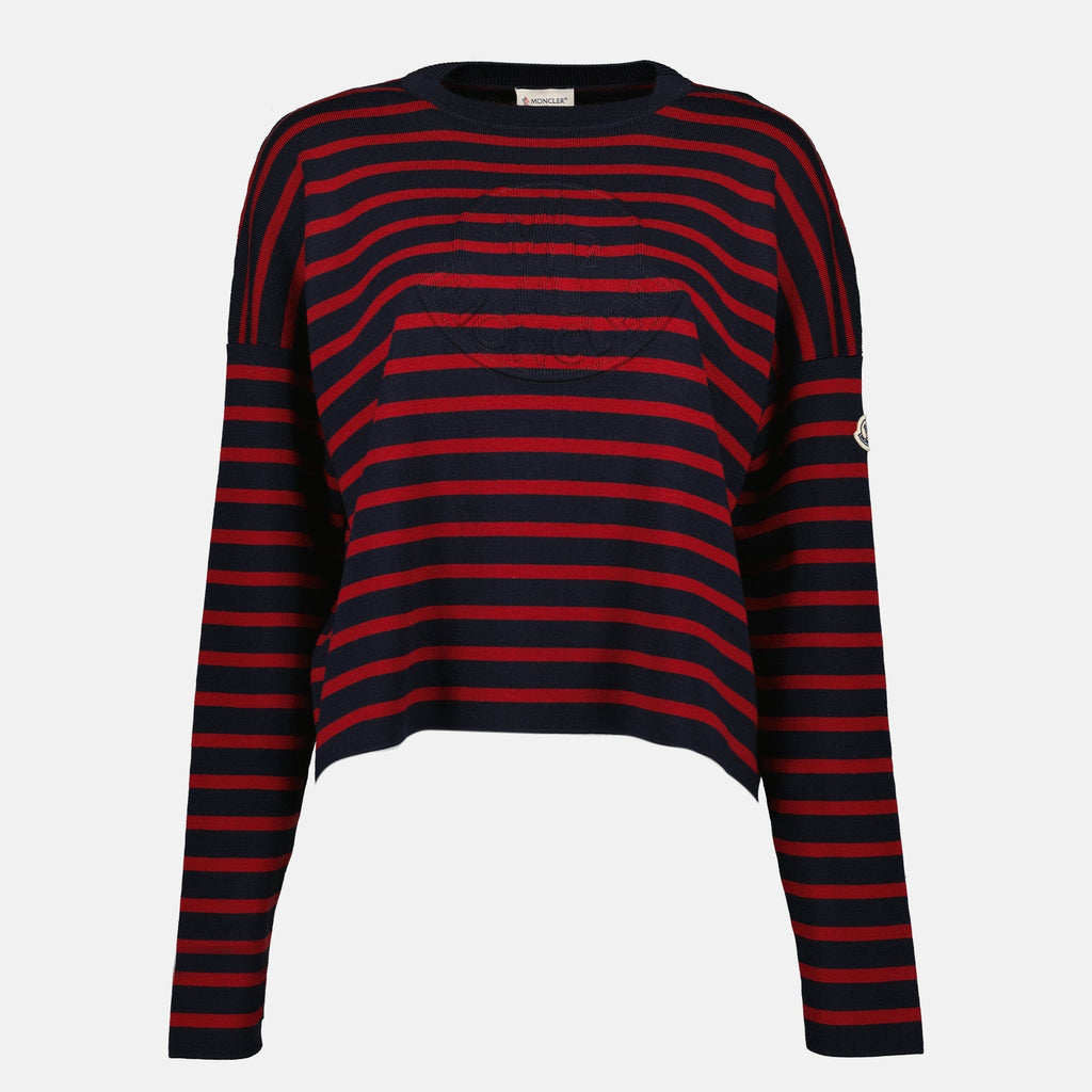 Image of Striped Wool Sweater by Moncler for Women - Season Autumn-Winter 2025 - Front View