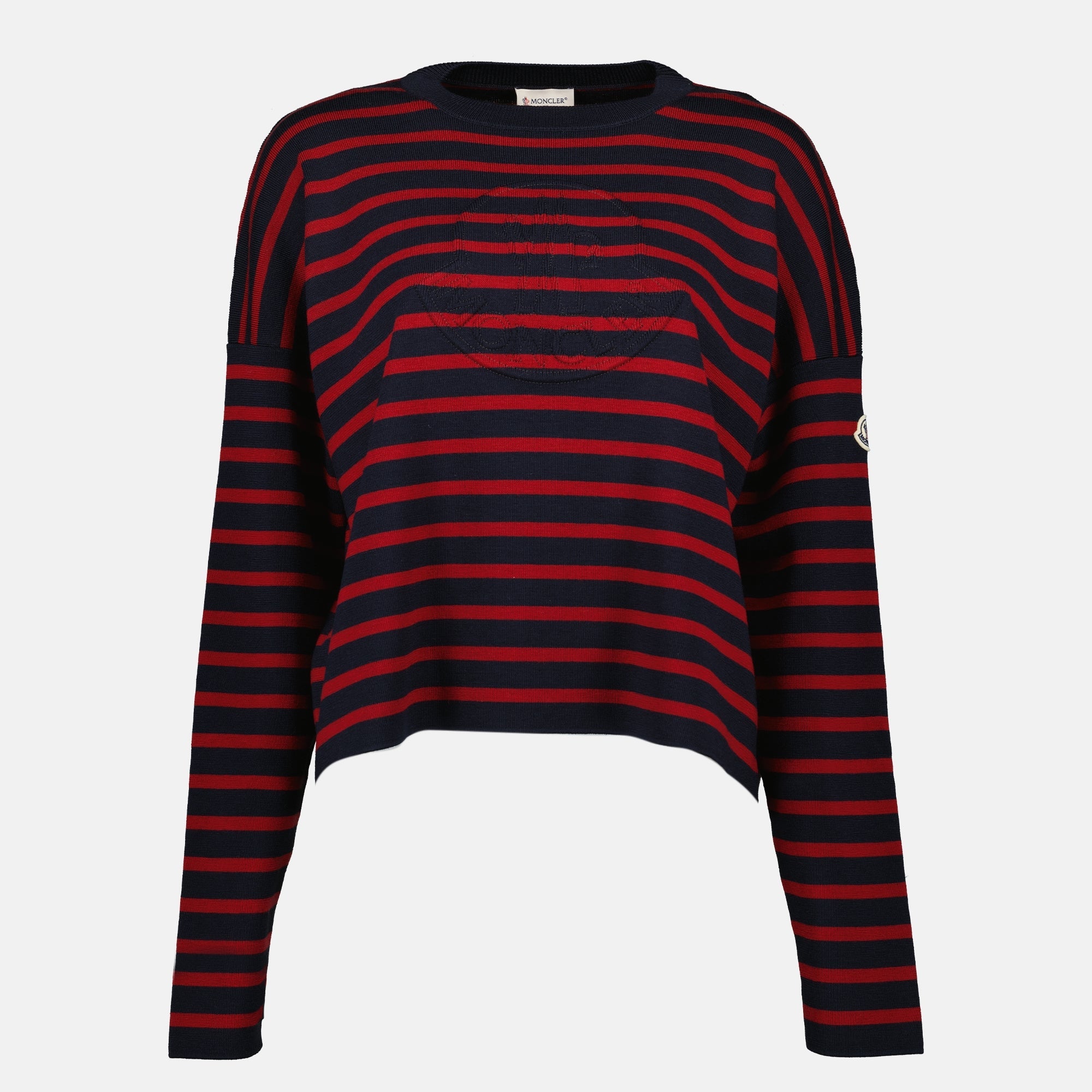 Image of Striped Wool Sweater by Moncler for Women - Season Autumn-Winter 2025 - Front View