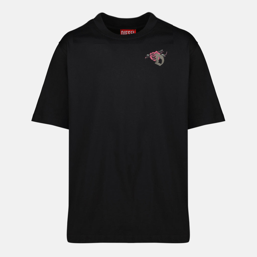 Imagen de la camiseta negra T-Boggy de Diesel para hombres - Temporada Primavera-Verano 2026 - Vista frontal