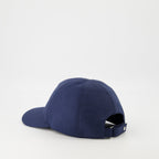 blue cap, Dior collaboration, embroidered logo, adjustable hat, cotton accessory