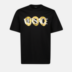 Versace T-shirt, maxi chain print, black T-shirt, logo shirt, cotton T-shirt