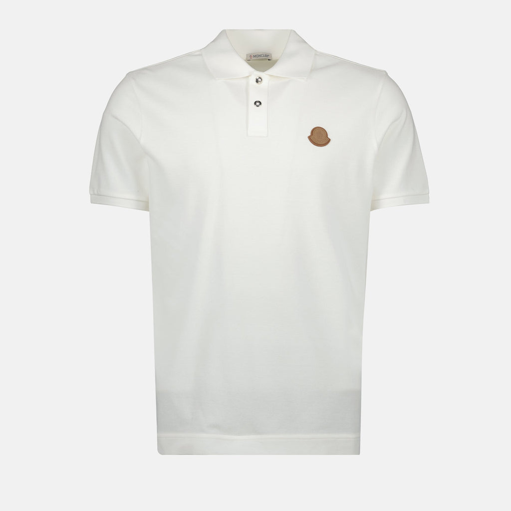 Moncler polo, pique cotton shirt, white logo polo, classic polo shirt, Autumn-Winter 2025 collection