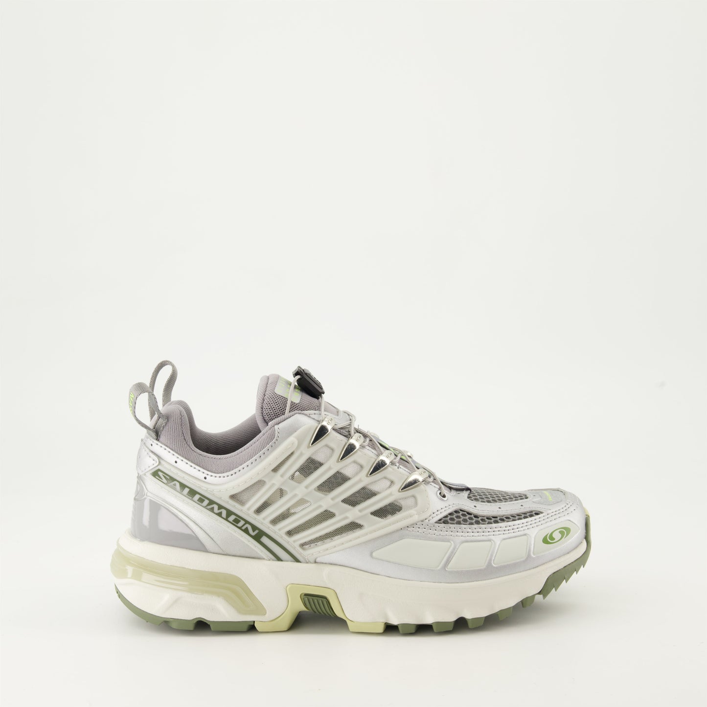 MM6 sneakers, Salomon collaboration, silver athletic shoes, stylish sneakers, designer footwear