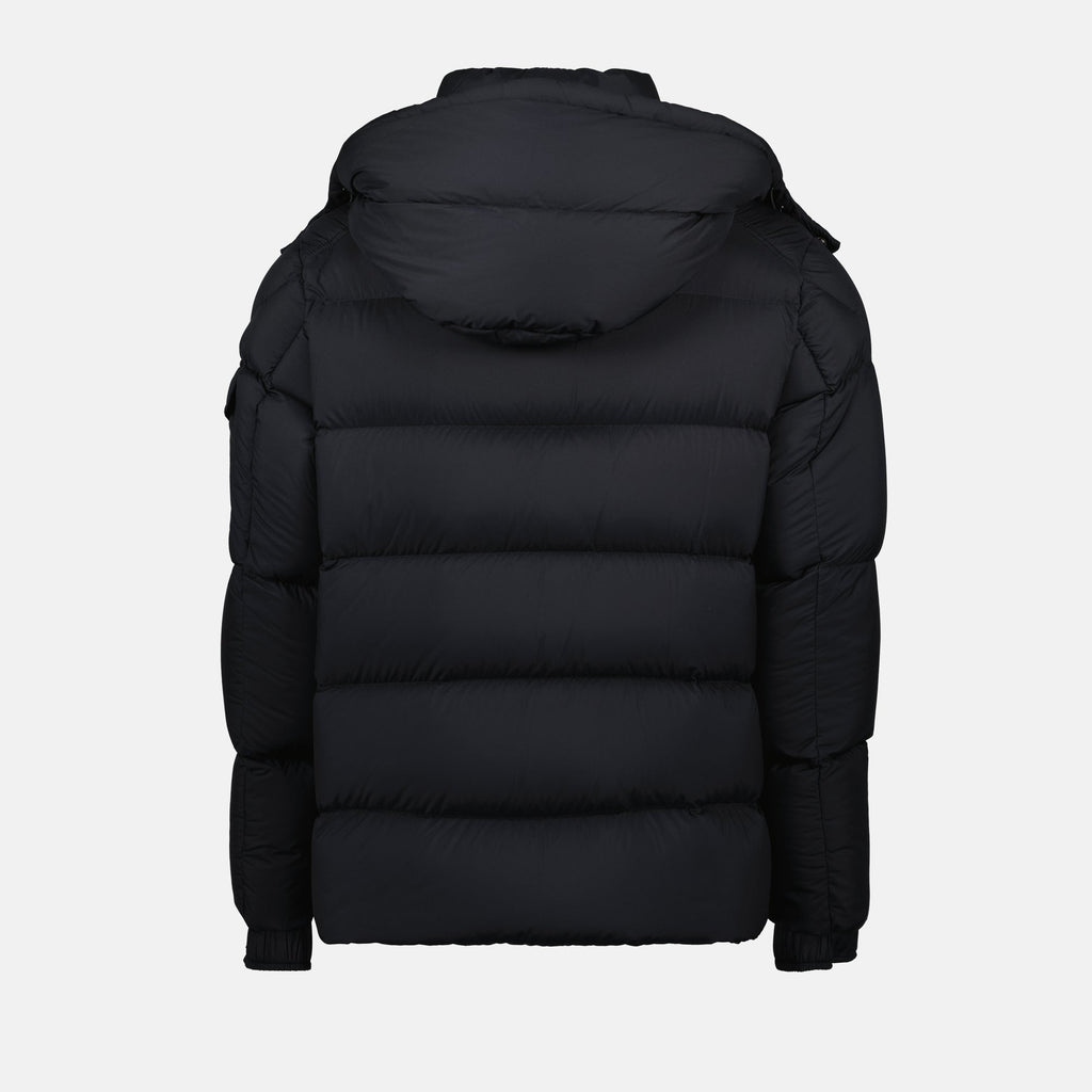 Moncler down jacket, Maya 70 jacket, black nylon jacket, men's outerwear, luxury outerwear