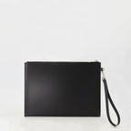 black leather pouch, Saint Laurent accessory, Ysl Cassandre, designer pouch, zip closure pouch