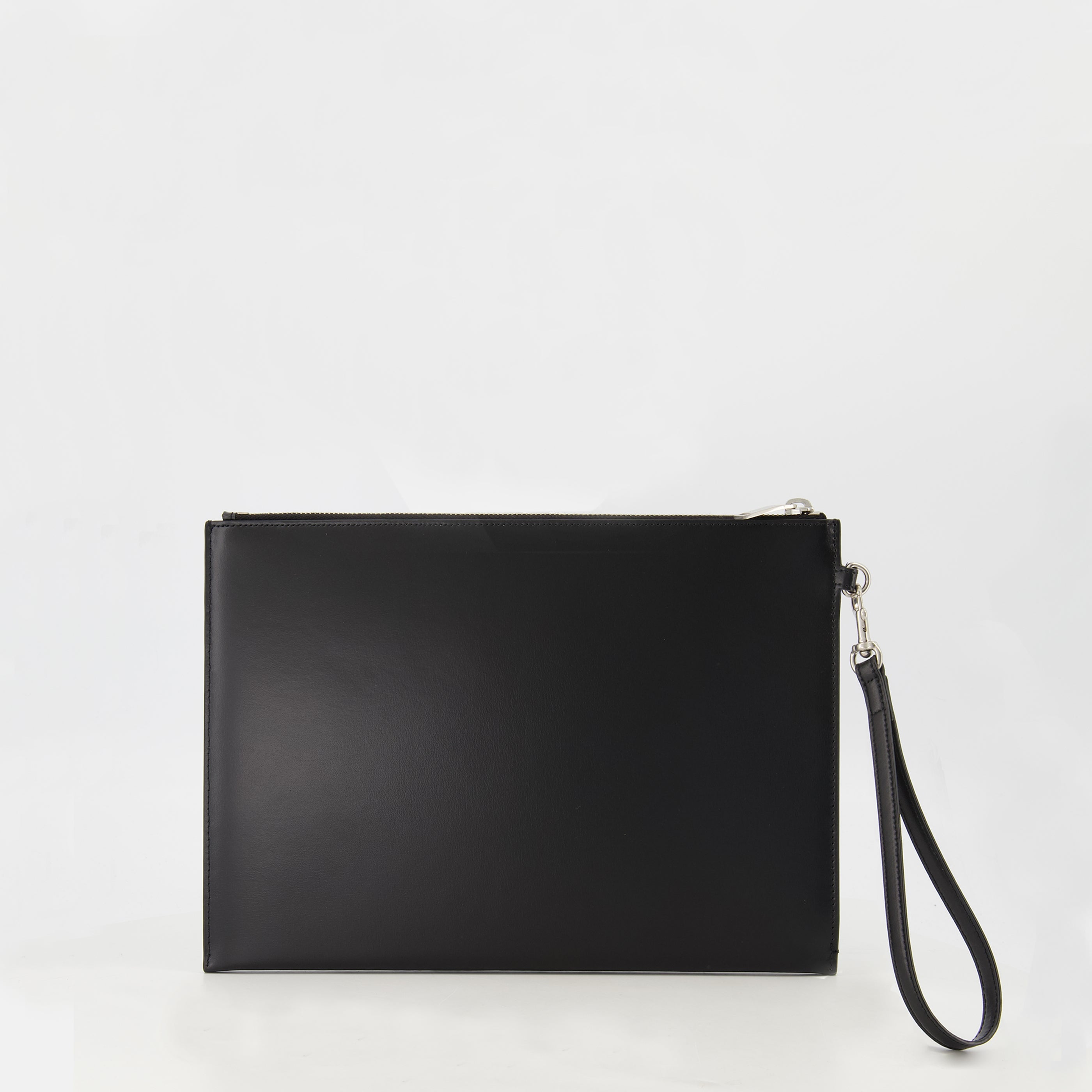 black leather pouch, Saint Laurent accessory, Ysl Cassandre, designer pouch, zip closure pouch