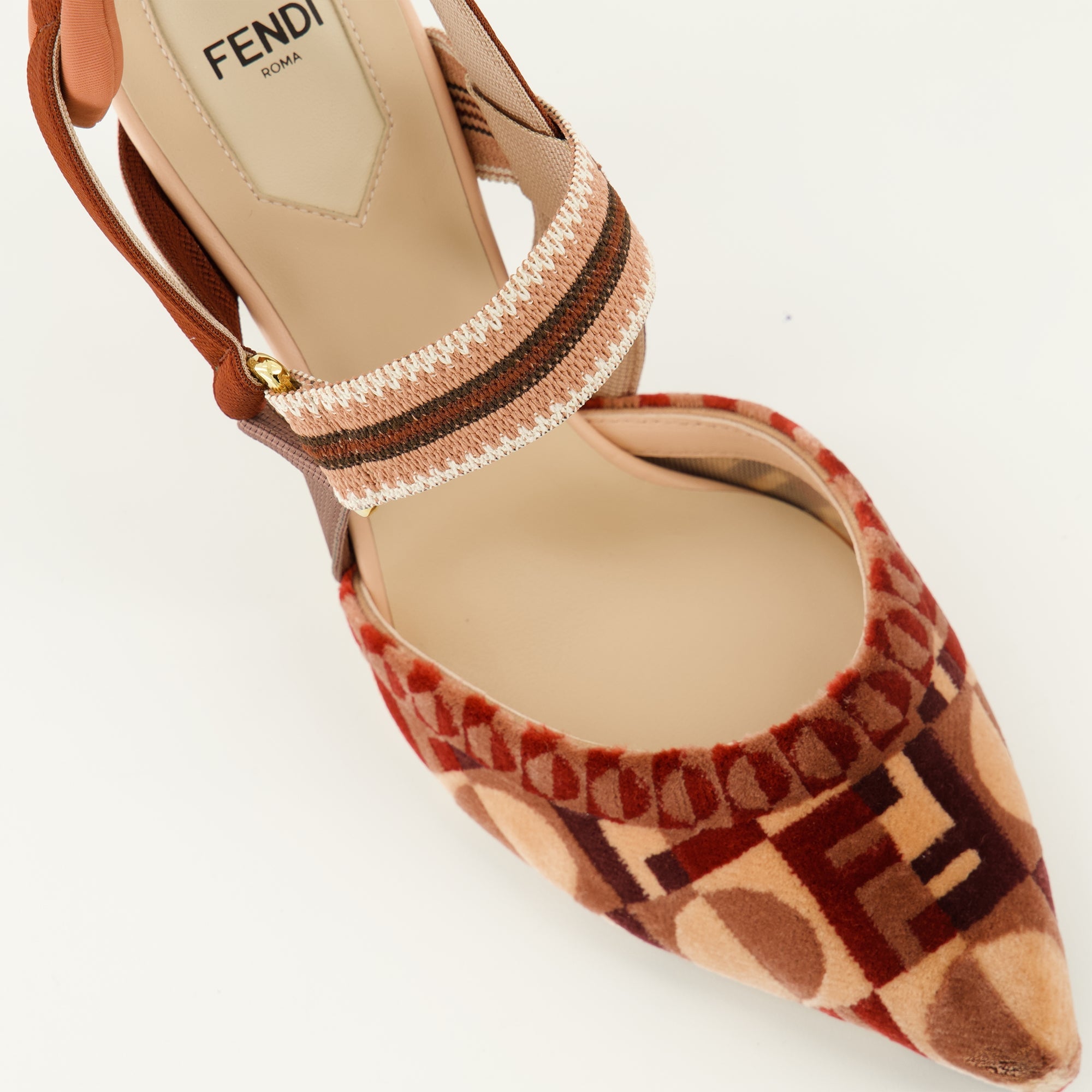 Fendi Colibrì heels, designer footwear, luxury heels, Fendi fashion, red pointed heels