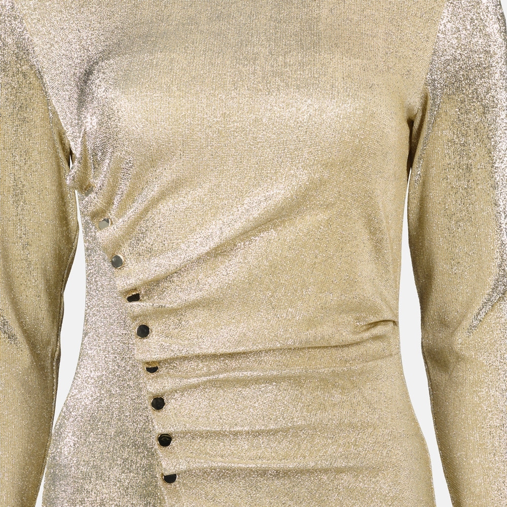 Drapiertes Lurex-Oberteil in Metallic-Gold