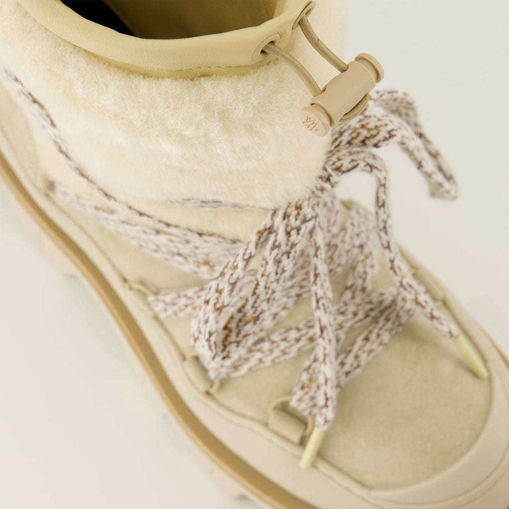 peak beige shearling boots moncler women 15618305720700