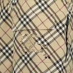 beige checked shorts, Burberry shorts, men's shorts, vintage check shorts, polyester shorts