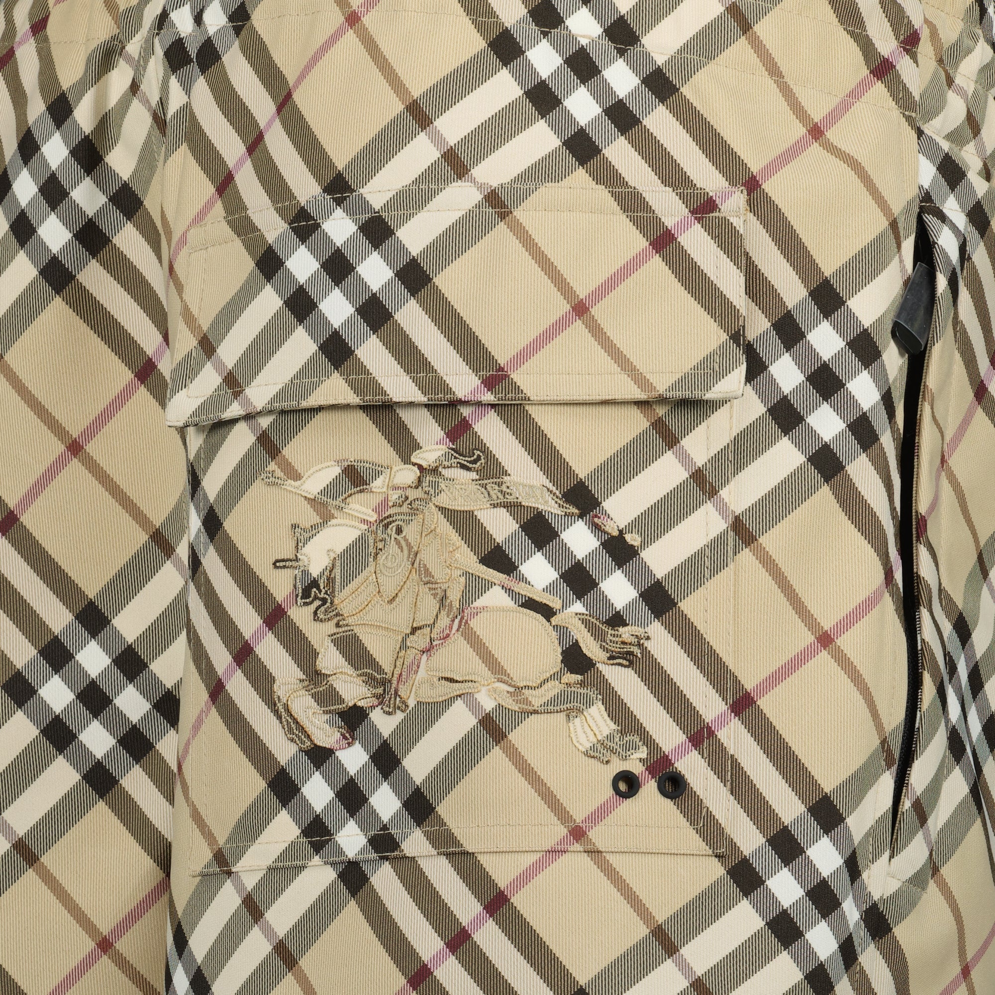 beige checked shorts, Burberry shorts, men's shorts, vintage check shorts, polyester shorts