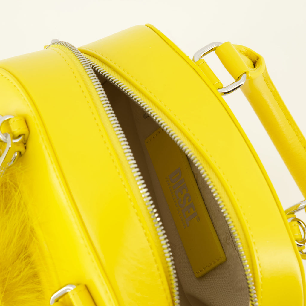 1DR Dome Bag, Diesel bag, yellow handbag, designer handbag, leather accessories