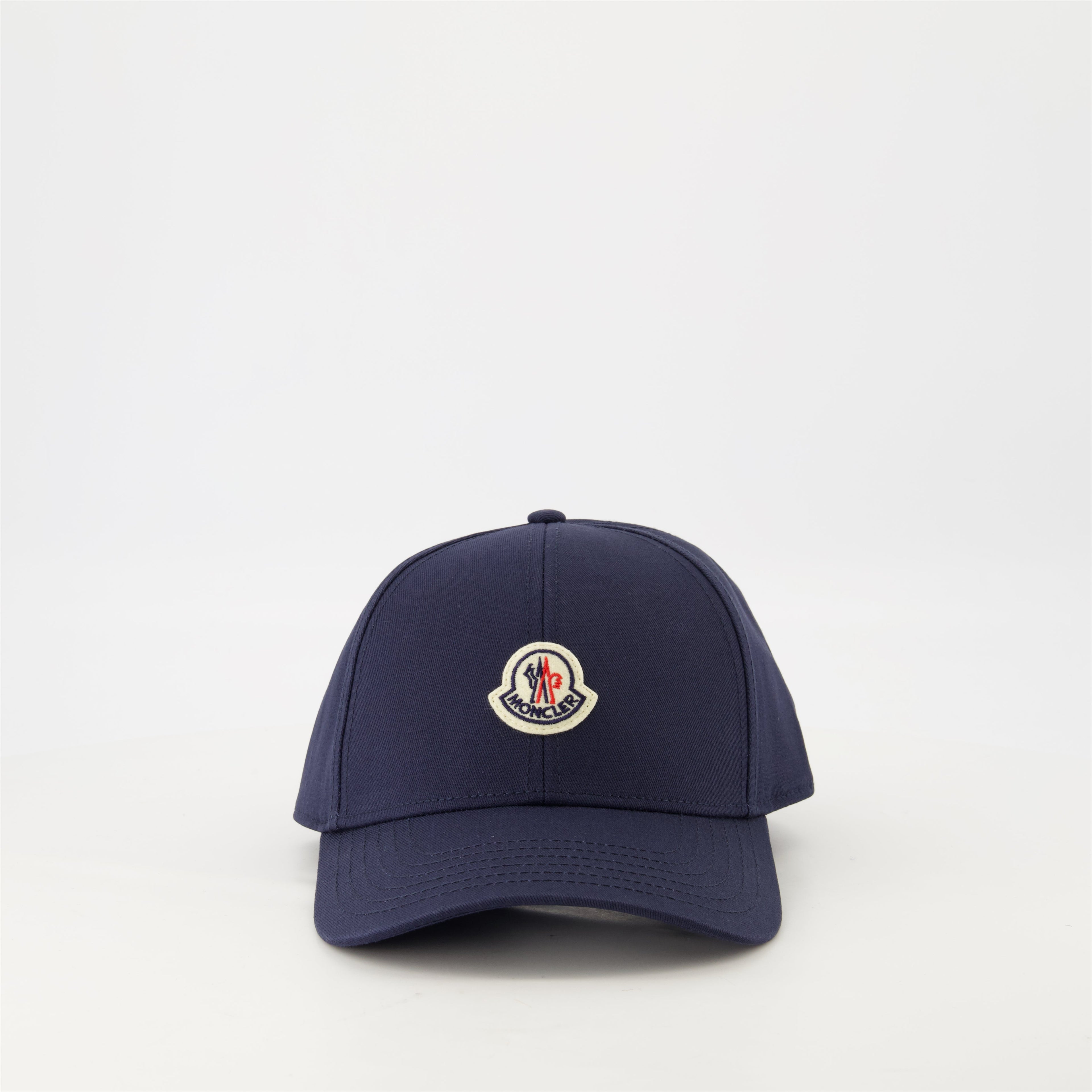 Moncler cap, blue cap, adjustable cap, cotton gabardine, logo cap