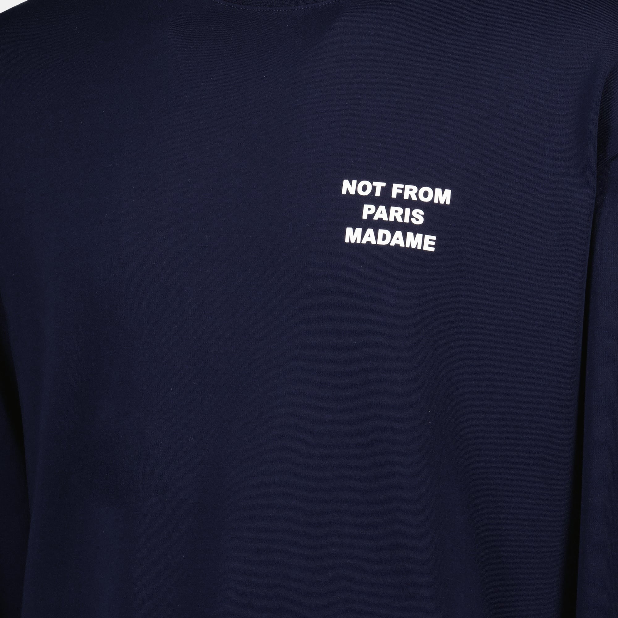 long sleeve t-shirt, slogan t-shirt, organic cotton, navy blue t-shirt, Drôle de Monsieur