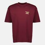 Imagen de la camiseta con eslogan de Burdeos de Drole De Monsieur para hombres - Temporada Otoño-Invierno 2025 - Vista frontal