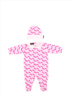 Versace Kids, Baby Luxury Clothing, Greca Pattern Ensemble, Rose Baby Outfit, High Fashion Children’s Wear