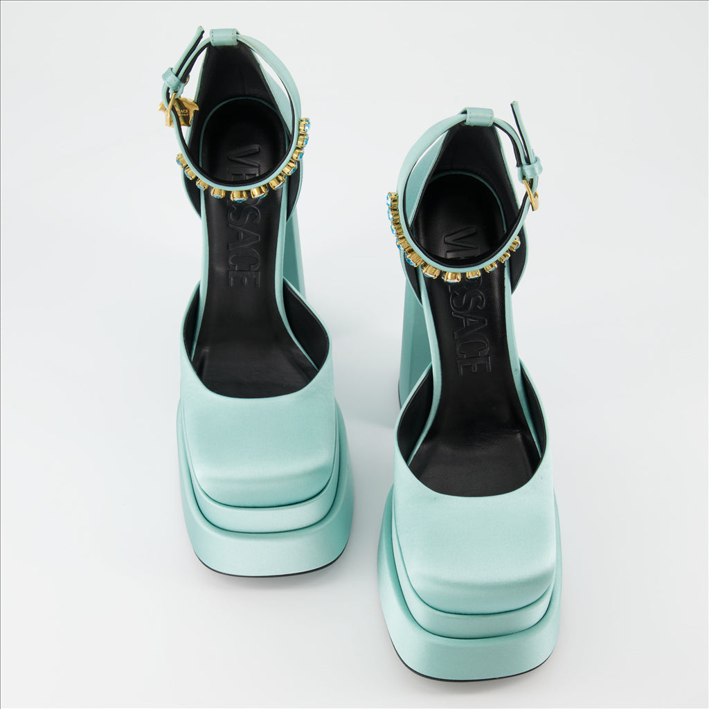 Versace, platform pumps, Medusa Aevitas, luxury footwear, elegant design