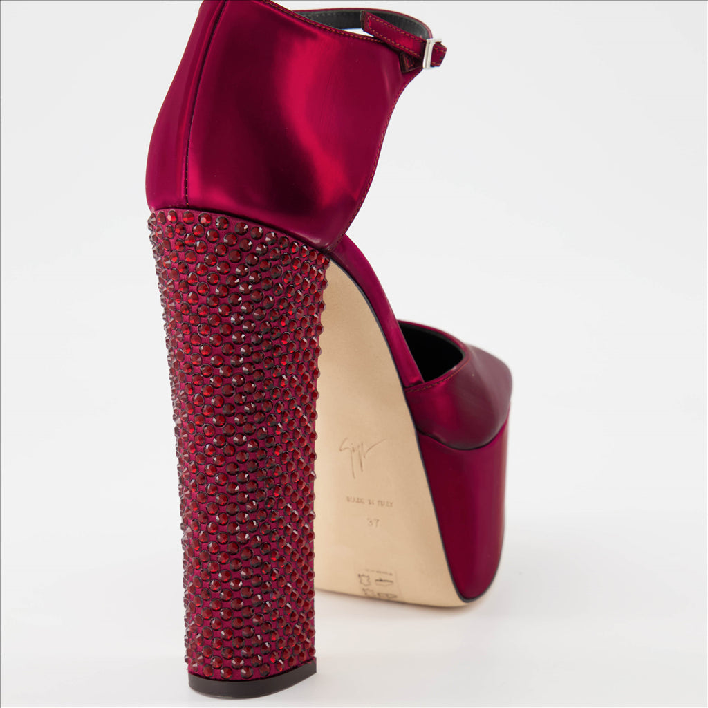 Giuseppe Zanotti, platform pumps, luxury footwear, women's shoes, Bordeaux heels