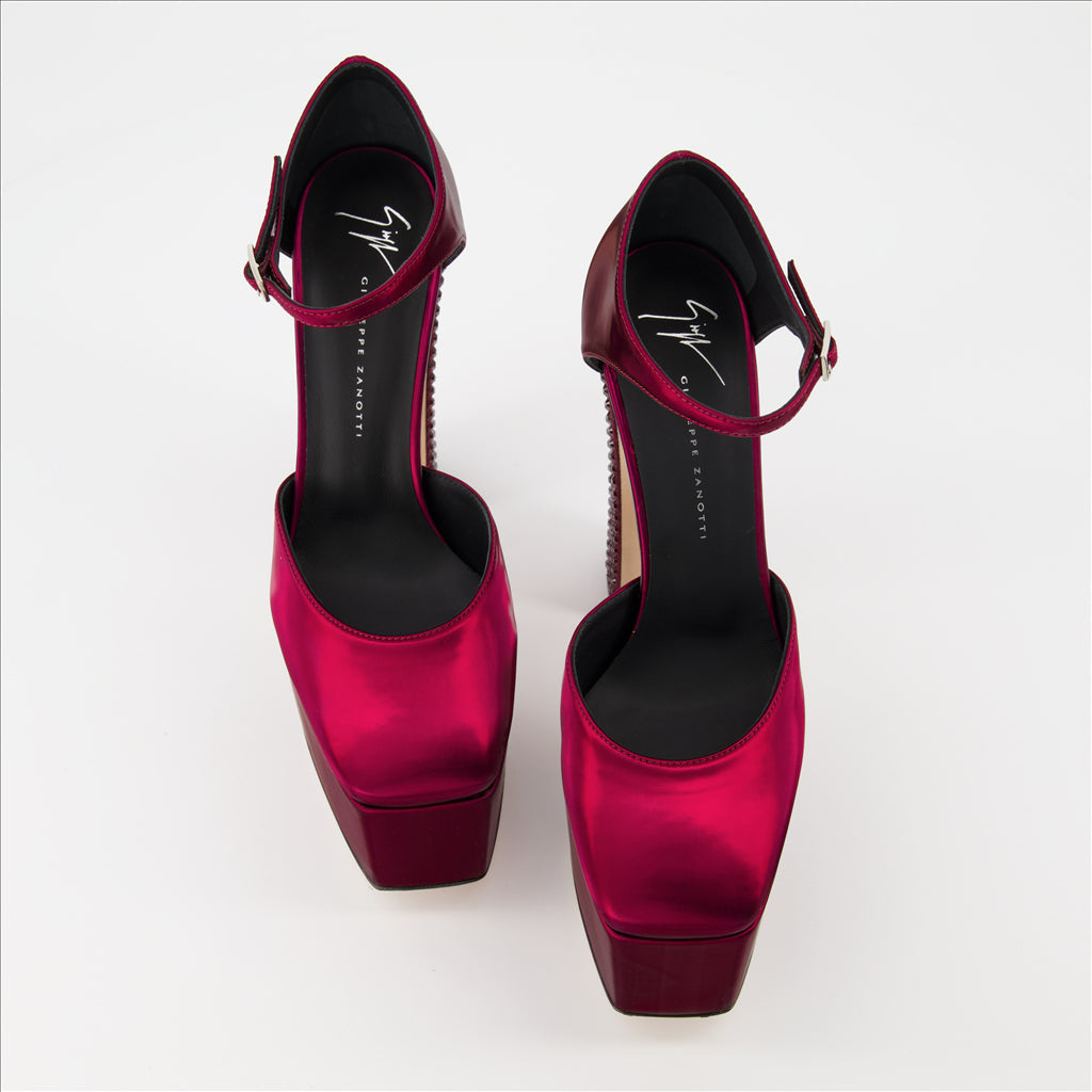 Giuseppe Zanotti, platform pumps, luxury footwear, women's shoes, Bordeaux heels