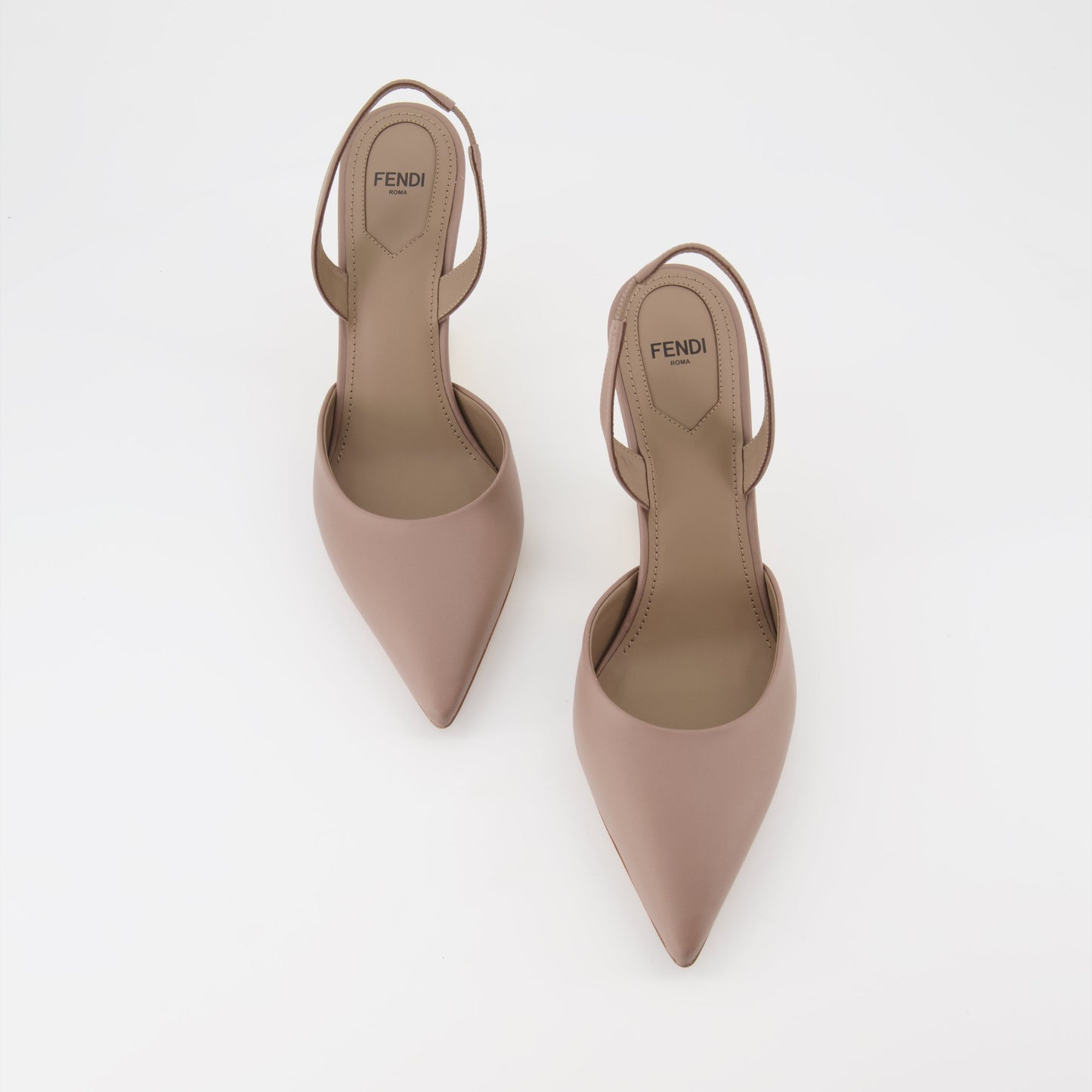 Fendi pumps, beige leather heels, luxury women's shoes, designer footwear, Fendi First