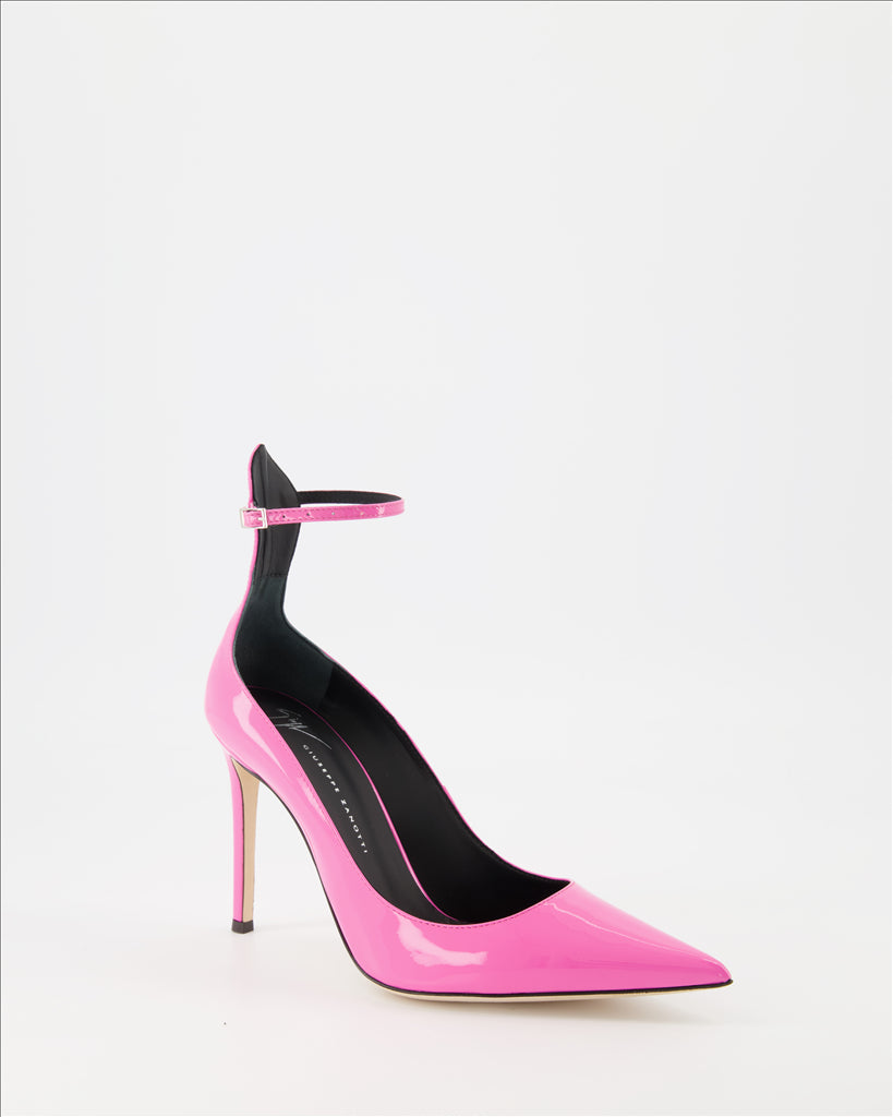 Giuseppe Zanotti, pink leather escarpins, luxury women's shoes, high heels, designer footwear