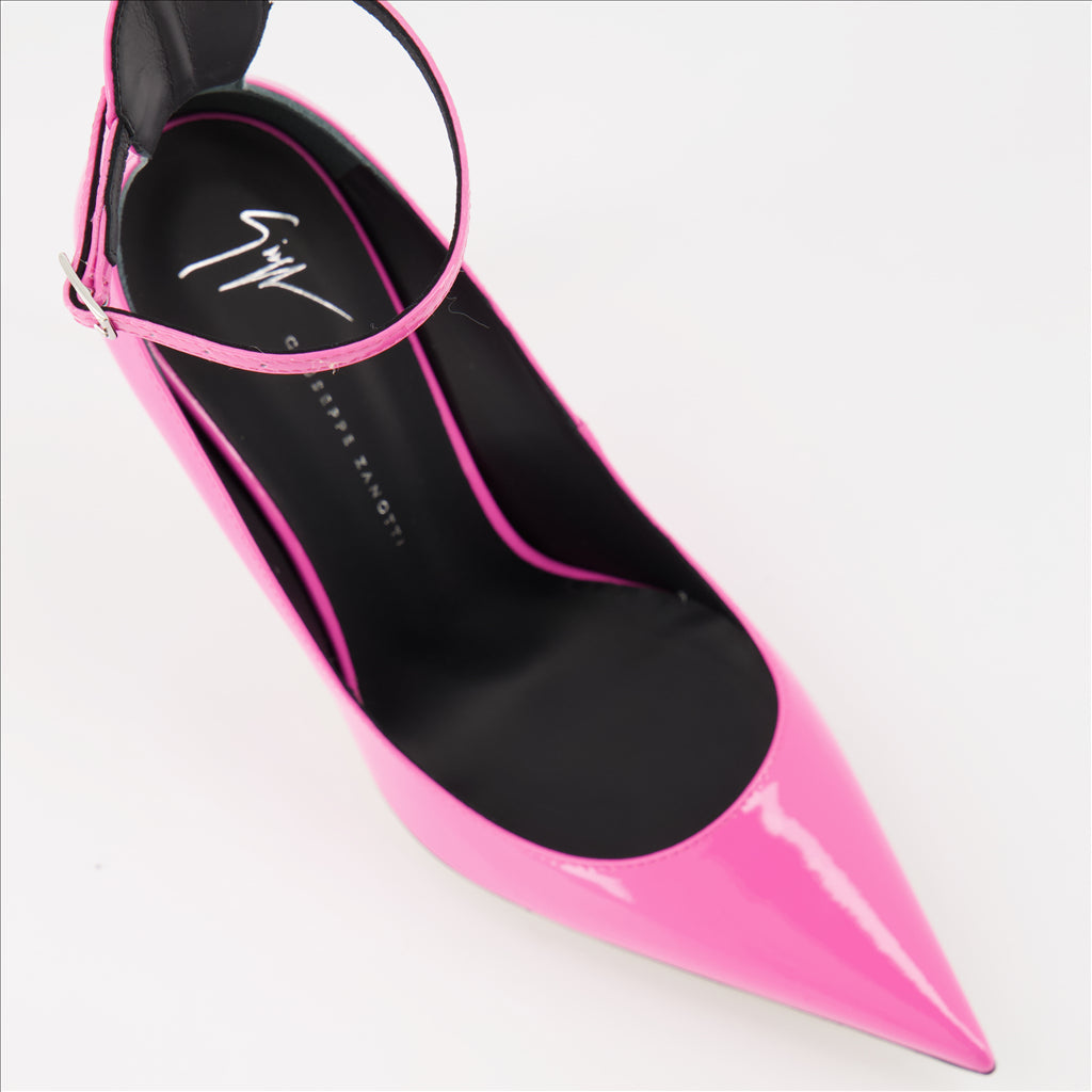 Giuseppe Zanotti, pink leather escarpins, luxury women's shoes, high heels, designer footwear