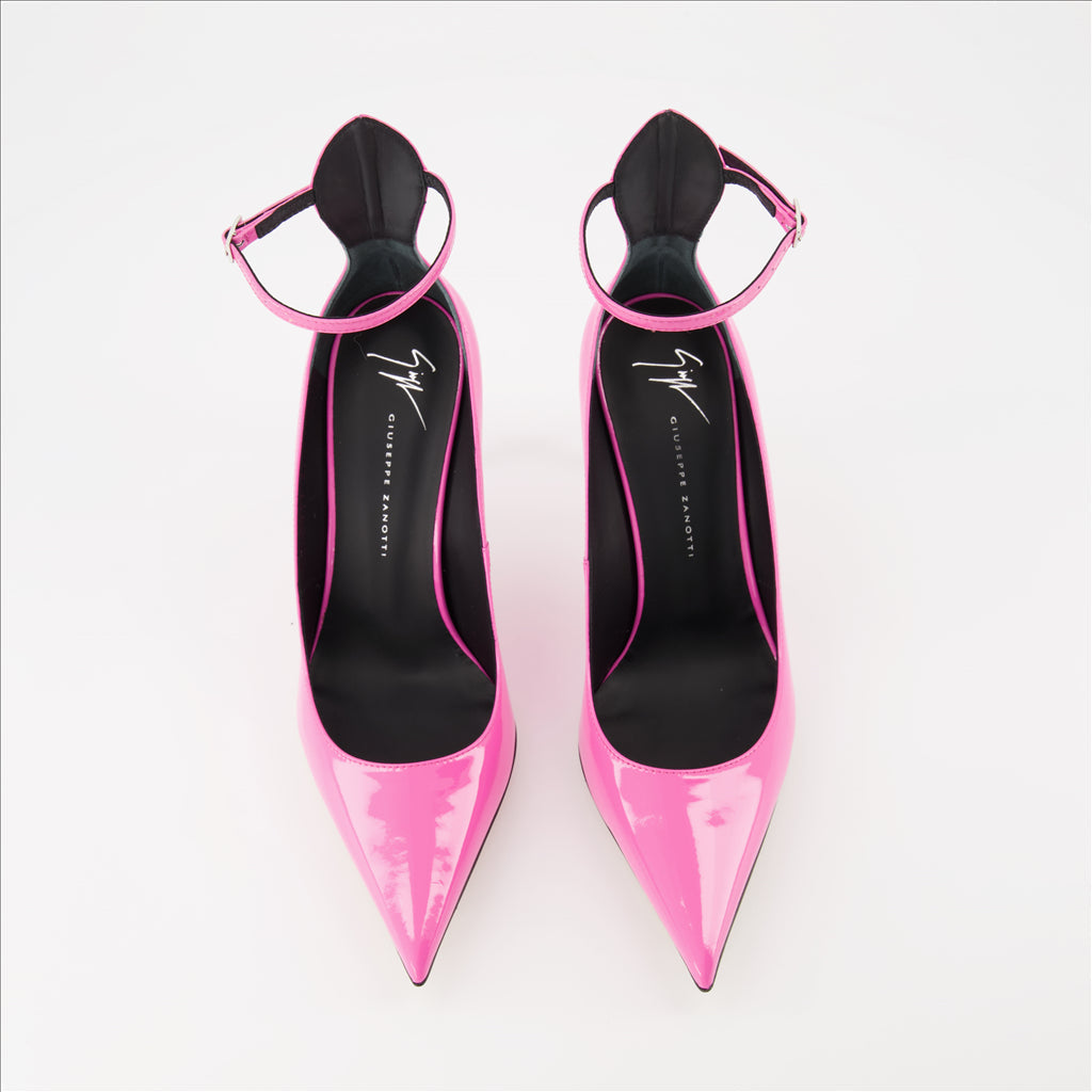 Giuseppe Zanotti, pink leather escarpins, luxury women's shoes, high heels, designer footwear