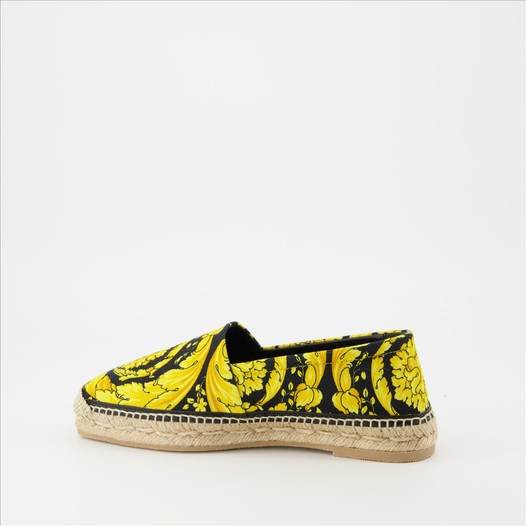 Versace espadrilles, luxury shoes, designer footwear, women's espadrilles, Barocco print