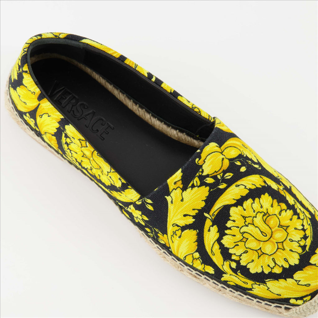 Versace espadrilles, luxury shoes, designer footwear, women's espadrilles, Barocco print