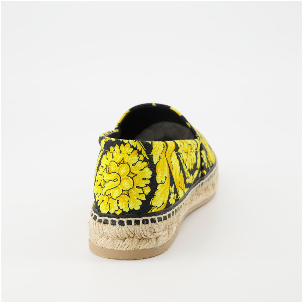 Versace espadrilles, luxury shoes, designer footwear, women's espadrilles, Barocco print