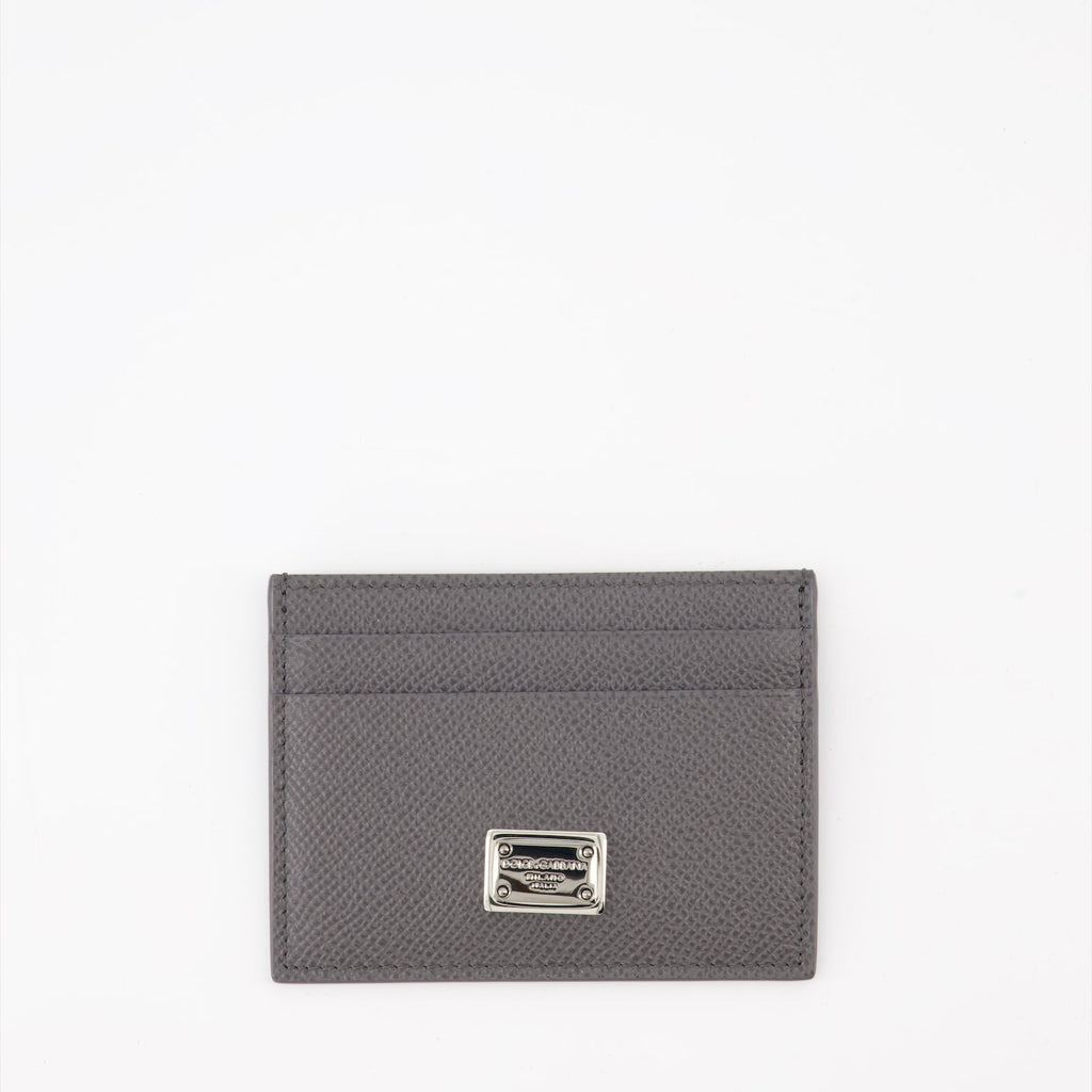 Luxury card holder, Dolphine calf leather, Dolce & Gabbana, elegant accessories, designer card wallet