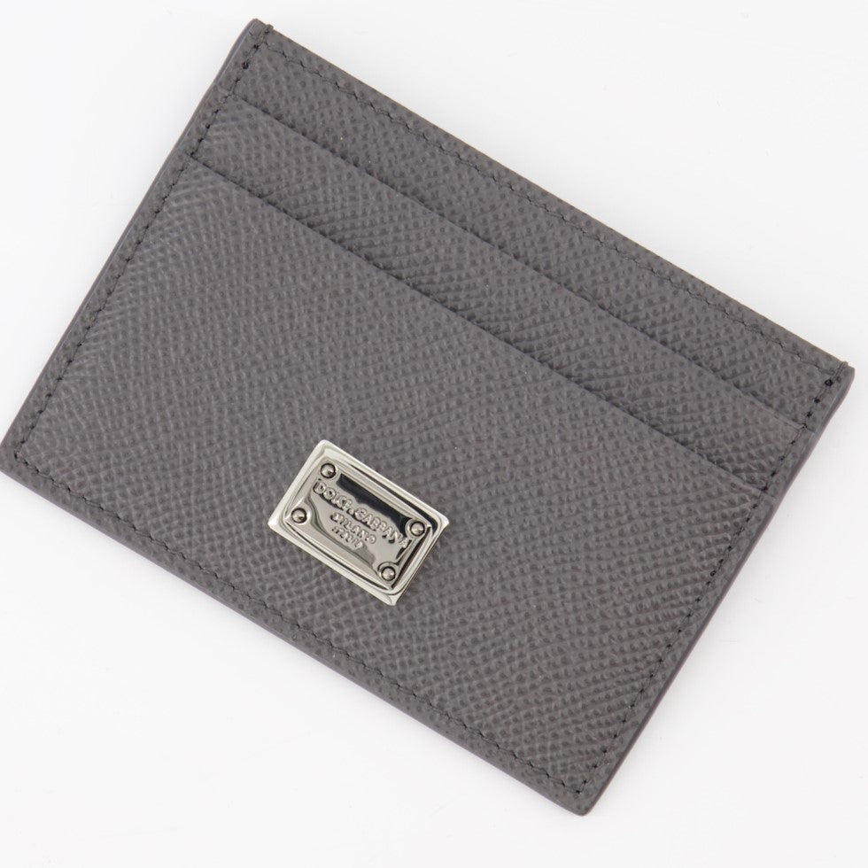 Luxury card holder, Dolphine calf leather, Dolce & Gabbana, elegant accessories, designer card wallet