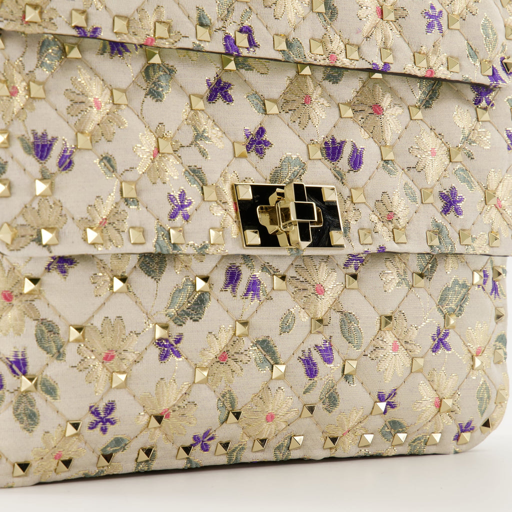 Rockstud Spike, Valentino Garavani, jacquard bag, luxury accessories, Pétales d'Amour