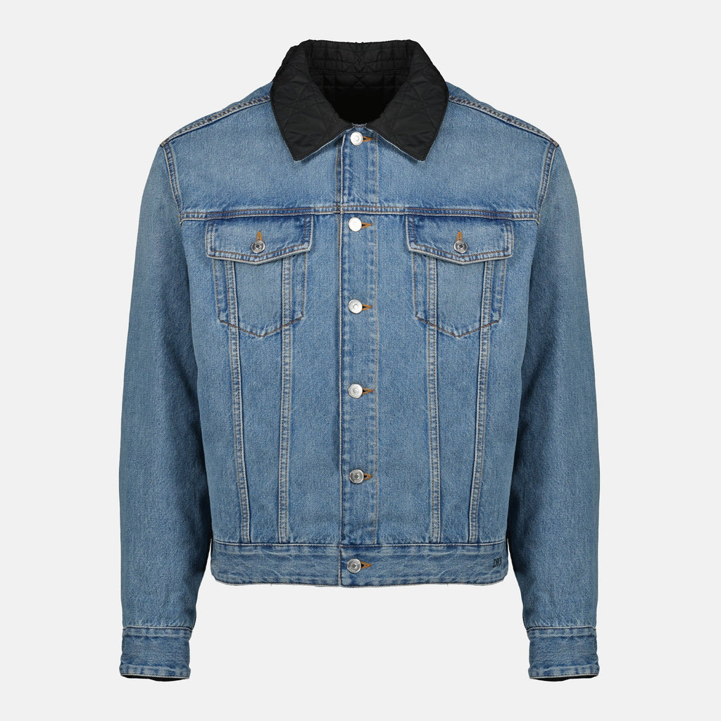 Imagen de la chaqueta de mezclilla Cannage reversible de Dior para hombres - Temporada Primavera-Verano 2026 - Vista frontal