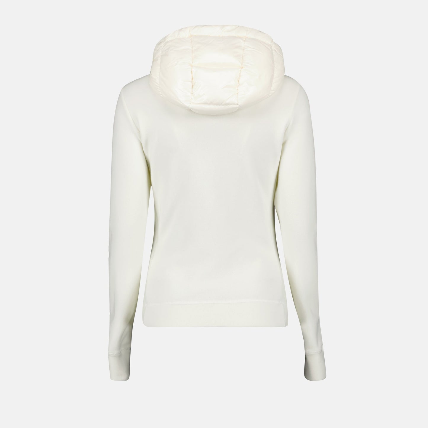 White Quilted Jacket, Adjustable Hood, Moncler Grenoble, Autumn-Winter 2024, Dual-material Design