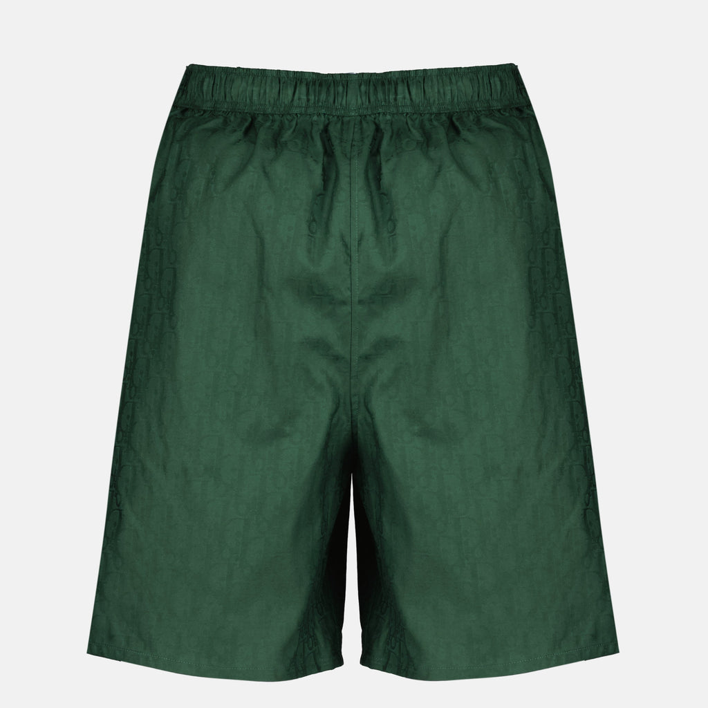 Oblique Green Silk Shorts
