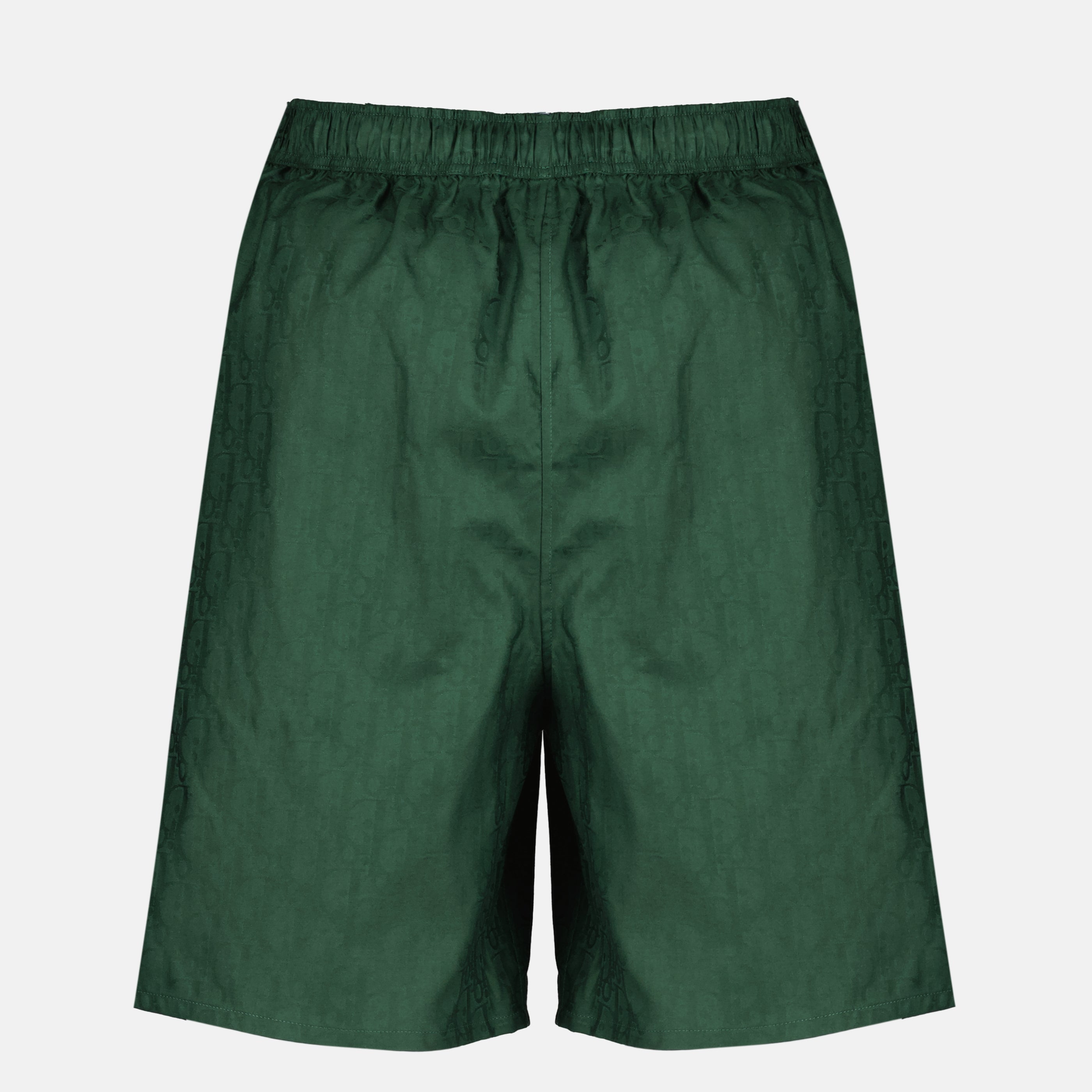 Oblique Green Silk Shorts