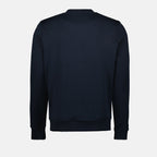 Imagem do sweatshirt com logótipo azul marinho da Moncler para homens - Temporada Primavera-Verão 2025 - Detalhe vista 2