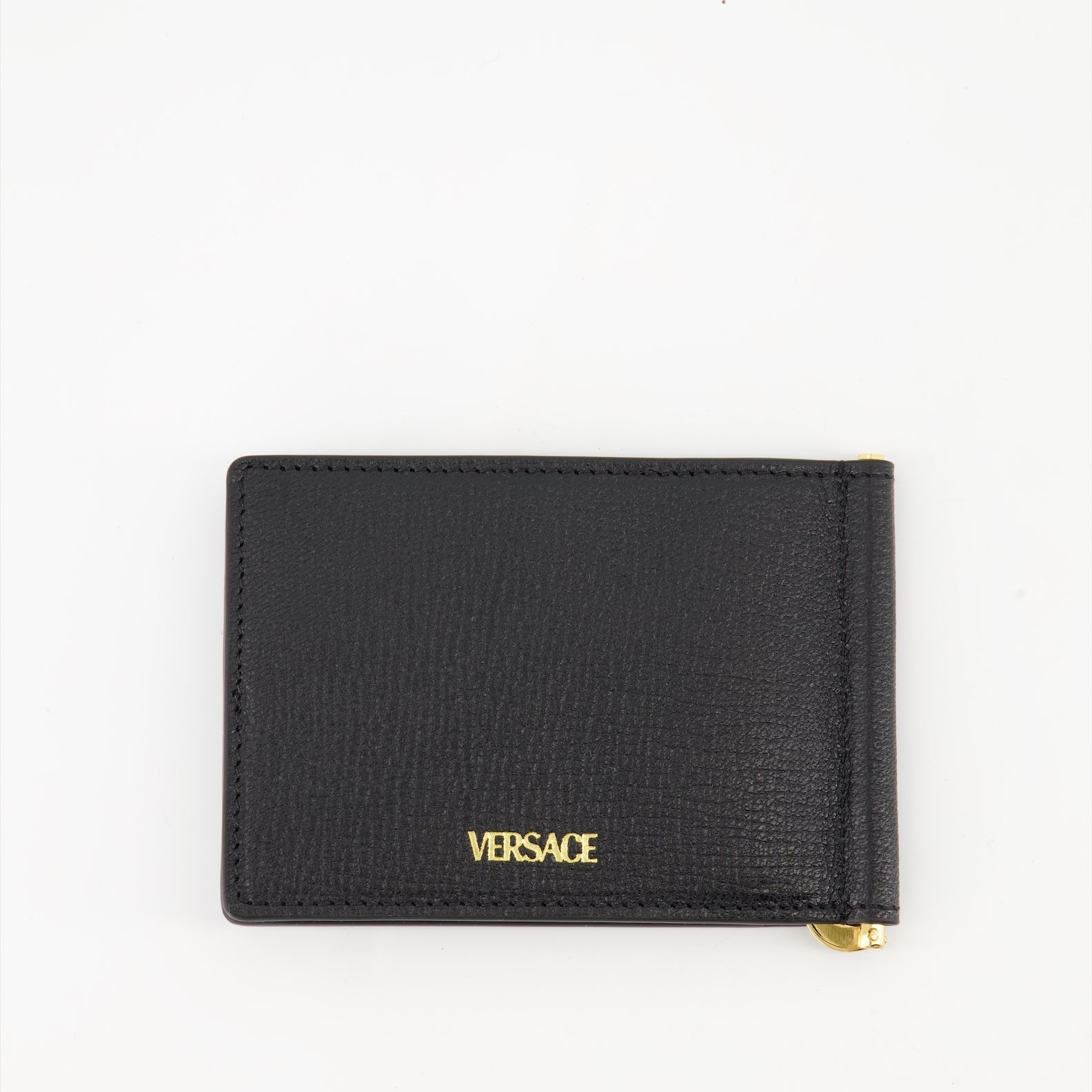 Versace wallet, textured leather wallet, Medusa Biggie, luxury accessories, black wallet