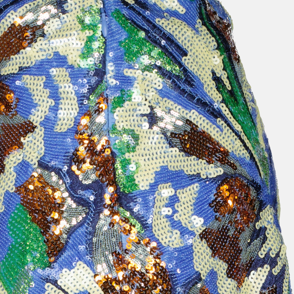 Saia Midi de Lantejoulas Multicolor