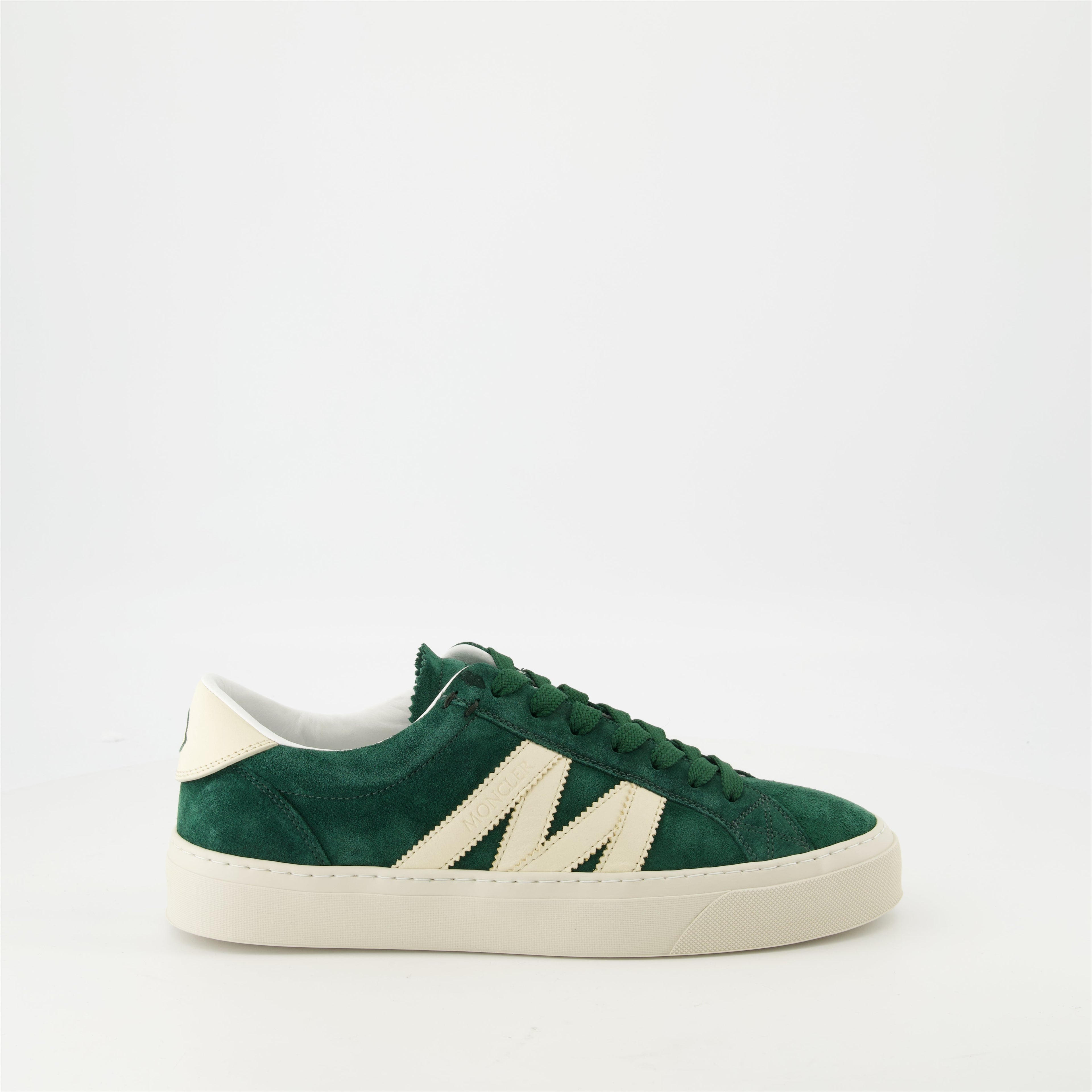 Moncler Monaco Leather Sneakers - Green Moncler Monaco Leather Sneakers - Green