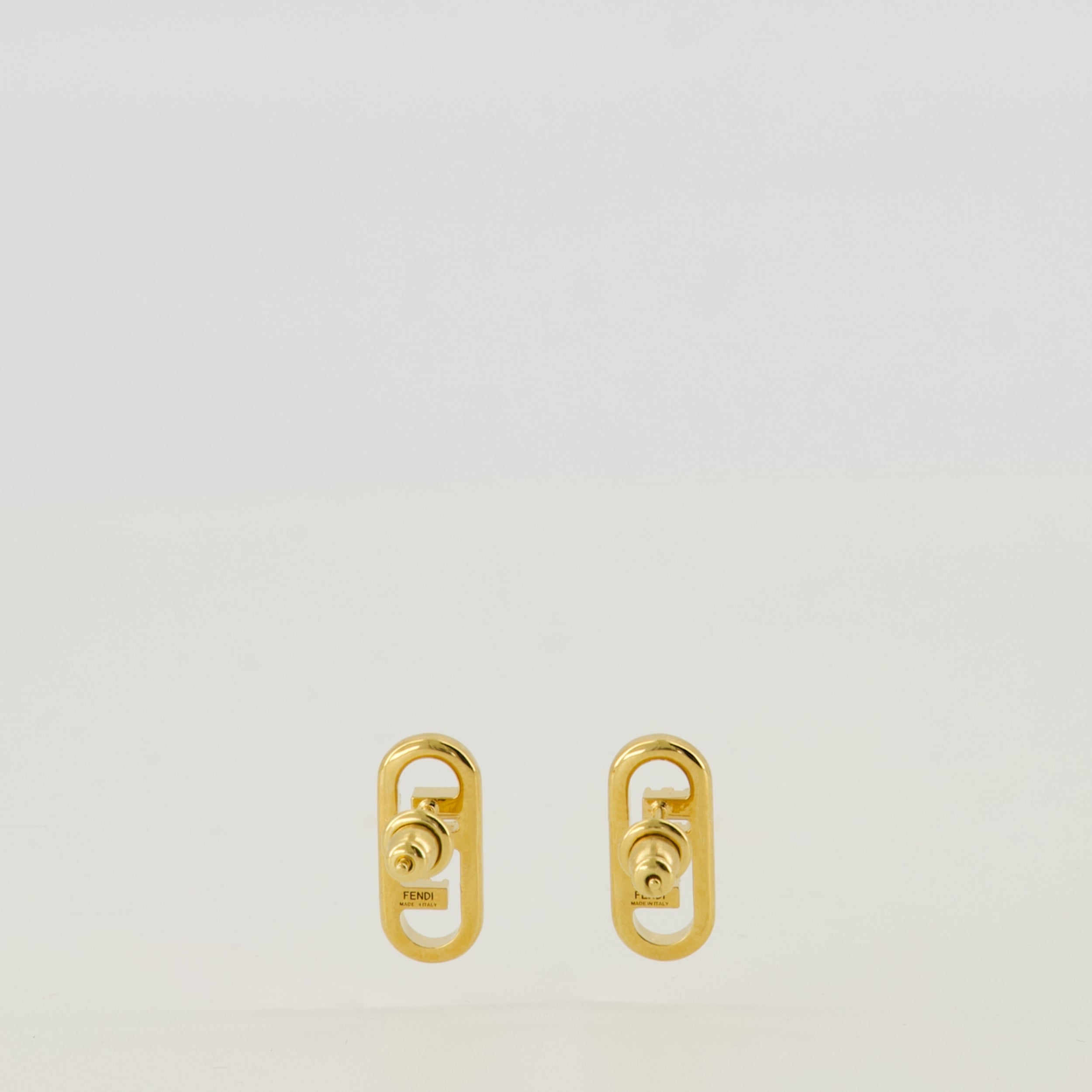 Fendi earrings, O'Lock jewelry, gold earrings, crystal adorned earrings, designer accessories
