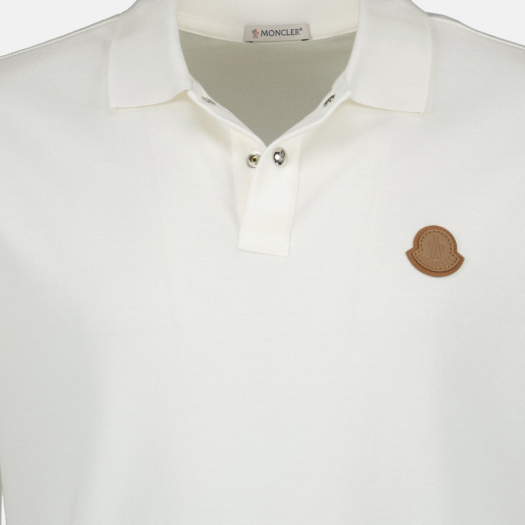 Image of Cotton Piqué Polo Shirt by Moncler for Men - Season Spring-Summer 2026 - Detail View 2